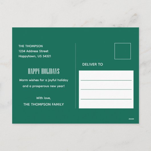 Classic Evergreen Cute Dog Photo Merry Christmas Feestdagenkaart (Achterkant)