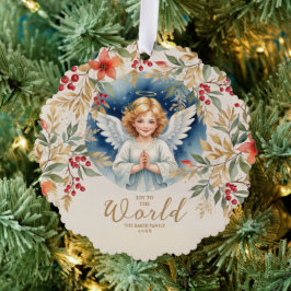 Classic Exquisite Christmas Victorian Angel Xmas Ornament Kaart