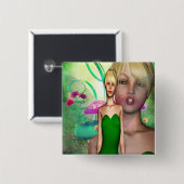 Classic Faerie Vierkante Button 5,1 Cm (Voorkant /achterkant)