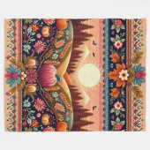 Classic Fair Isle Herfst/Herfst Fleece Deken (Voorkant (Horizontaal))
