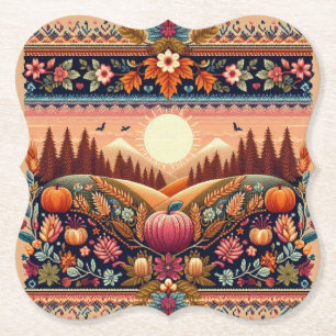 Classic Fair Isle Herfst/Herfst Kartonnen Onderzetters