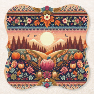Classic Fair Isle Herfst/Herfst Kartonnen Onderzetters