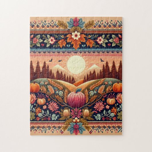 Classic Fair Isle Herfst/Herfst Legpuzzel (Verticaal)