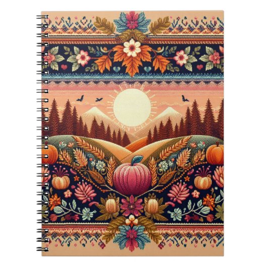 Classic Fair Isle Herfst/Herfst Notitieboek (Voorkant)