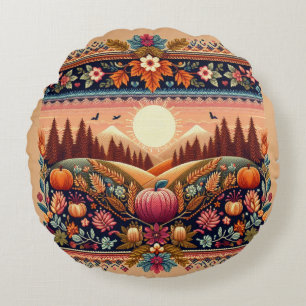 Classic Fair Isle Herfst/Herfst Rond Kussen