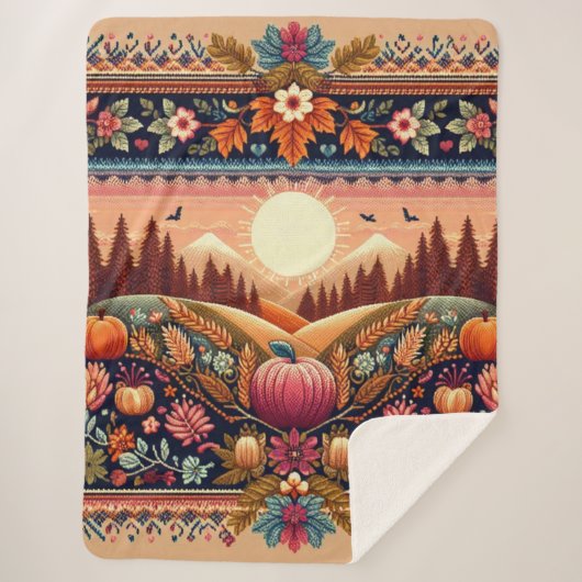 Classic Fair Isle Herfst/Herfst Sherpa Deken (Voorkant)