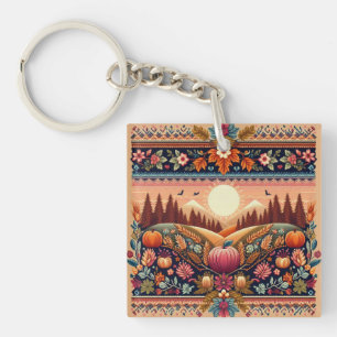 Classic Fair Isle Herfst/Herfst Sleutelhanger