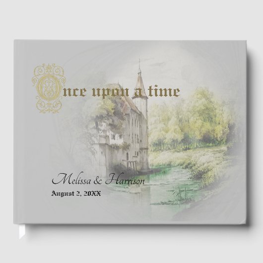 Classic Fairytale Castle Painting Guestbook Gastenboek (Voorkant)