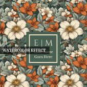 Classic Fall Flowers Olive Green Terracotta Bath  Bad Handdoek