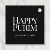 Classic Family Name Happy Purim Bedankjes Labels (Achterkant)