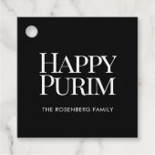 Classic Family Name Happy Purim Bedankjes Labels (Voorkant)