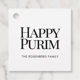 Classic Family Name Happy Purim Bedankjes Labels