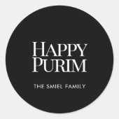 Classic Family Name Happy Purim Sticker (Voorkant)