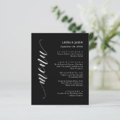 Classic Fancy Script Wedding Menu Kaart voor Bord (Staand voorkant)