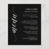 Classic Fancy Script Wedding Menu Kaart voor Bord (Voorkant)