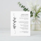 Classic Fancy Script Wedding Menu Kaart voor Bord (Staand voorkant)