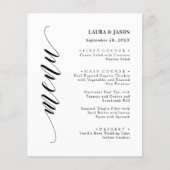 Classic Fancy Script Wedding Menu Kaart voor Bord (Voorkant)