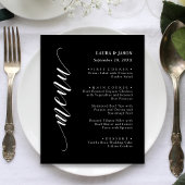 Classic Fancy Script Wedding Menu Kaart voor Bord