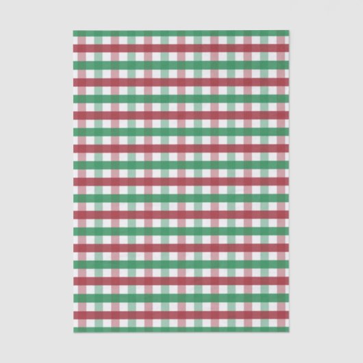Classic Farmhouse Red & Green Gingham Plaid Tissuepapier (Voorkant)