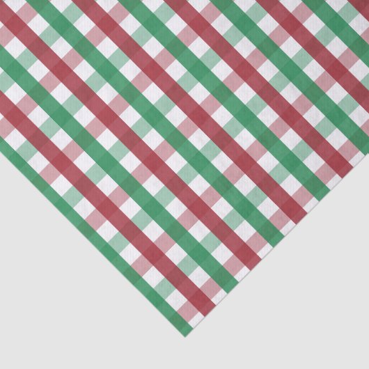 Classic Farmhouse Red & Green Gingham Plaid Tissuepapier (Detail)