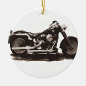 Classic Fat Boy-motorfiets Keramisch Ornament (Voorkant)