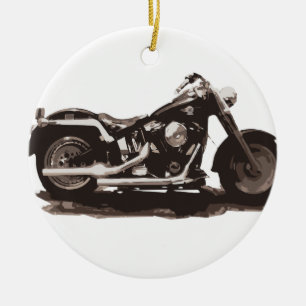 Classic Fat Boy-motorfiets Keramisch Ornament