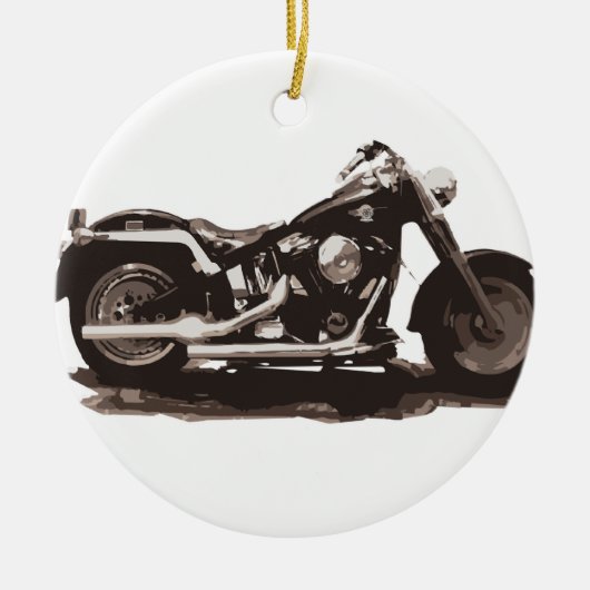 Classic Fat Boy-motorfiets Keramisch Ornament (Voorkant)