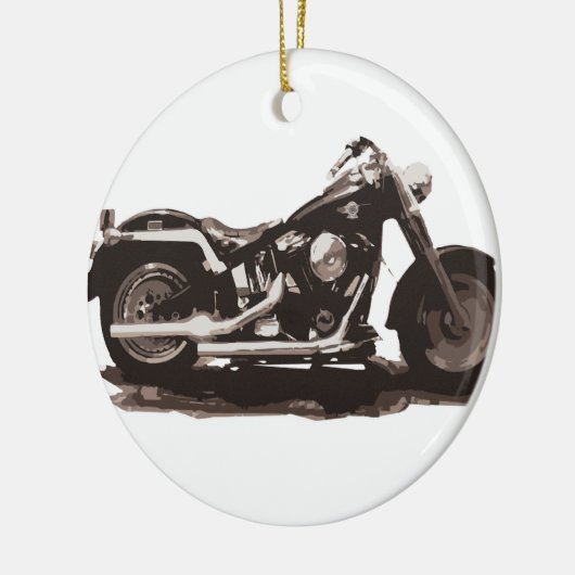 Classic Fat Boy-motorfiets Keramisch Ornament (Links)