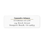 Classic Faux Gold Line Recht Juridisch Advocaat Ad Etiket (Voorkant)