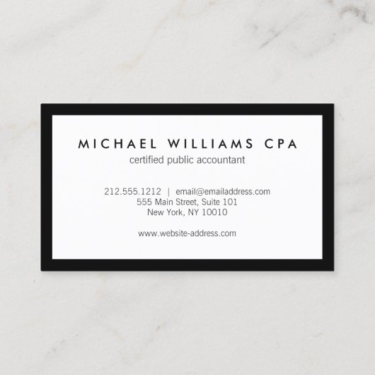 Classic Faux Gold Numbers Logo Accountant Visitekaartje (Achterkant)