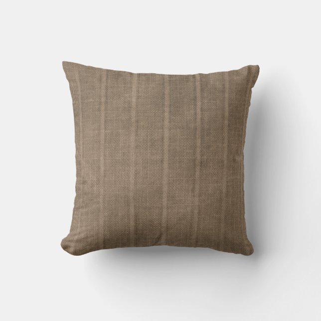 Classic Faux Linen Brown Kussen (Voorkant)