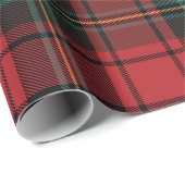 Classic Feestelijke Elegante Red Tartan Vakantie Cadeaupapier (Rol Hoek)
