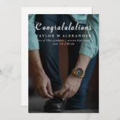 Classic Felicitaties Script Foto Afstuderen Aankondiging (Voorkant / Achterkant)