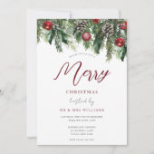 Classic Festive Burgundy Red Kerstparty Kaart (Voorkant)