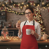 Classic Festive Charm Christmas Red Apron Schort