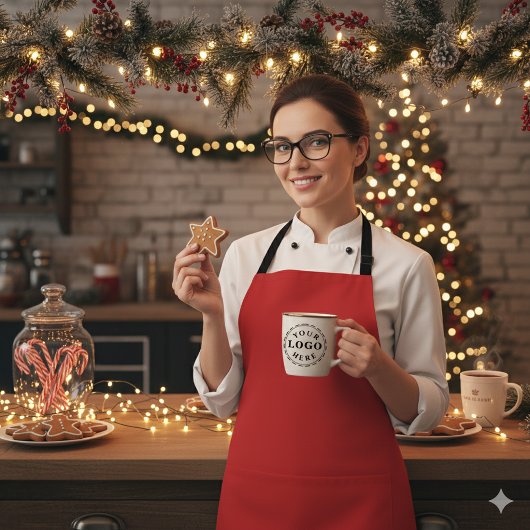 Classic Festive Charm Christmas Red Apron Schort