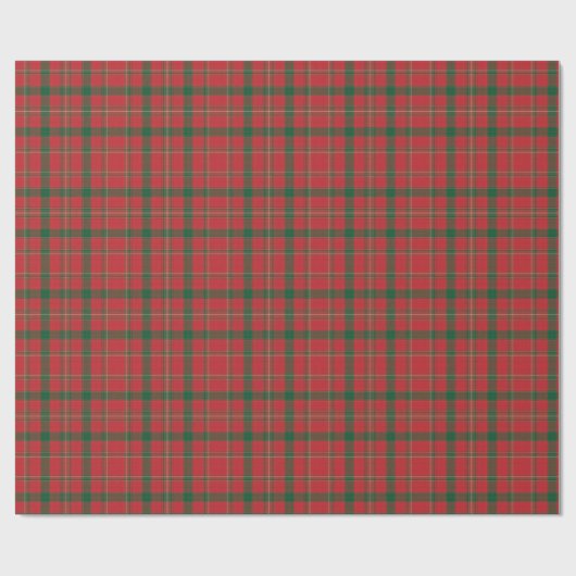 Classic Festive Red and Green Plaid Tartan Cadeaupapier (Vlak)