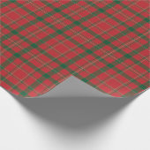 Classic Festive Red and Green Plaid Tartan Cadeaupapier (Hoek)