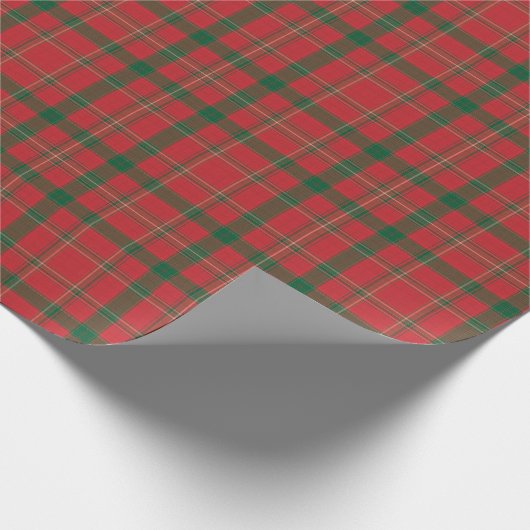 Classic Festive Red and Green Plaid Tartan Cadeaupapier (Hoek)