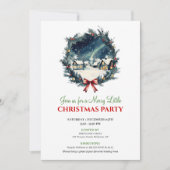 Classic Festive Winter Scene Holiday Invitation Kaart (Voorkant)