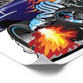 Classic Fifties Hot Rod Muscle Car Cartoon Poster (Hoek)