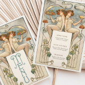 Classic Figuratieve Art Nouveau Wedding Menu Kaart