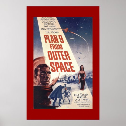 Classic Film poster "Plan 9 van Buitenruimte" (Voorkant)