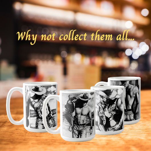 Classic Fine Art Charcoal Sketch Cowboy Koffie Mok