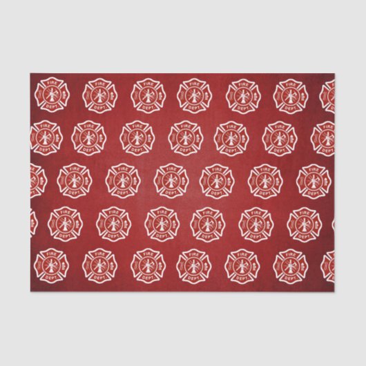 Classic Fire Fighter Symbol Red Tissuepapier (Voorkant)