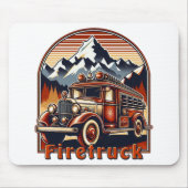 Classic Fire Truck & Mountain Mauspad Muismat (Voorkant)