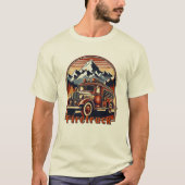 Classic Fire Truck & Mountain T-shirt (Voorkant)