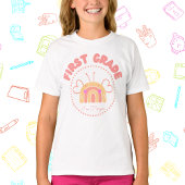 Classic First Grade Rainbow — Naam toevoegen T-shirt