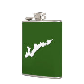 Classic Fishers Island Logo Flask - White on Green Heupfles (Links)