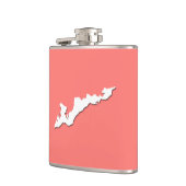 Classic Fishers Island Logo Flask - White on Pink Heupfles (Links)